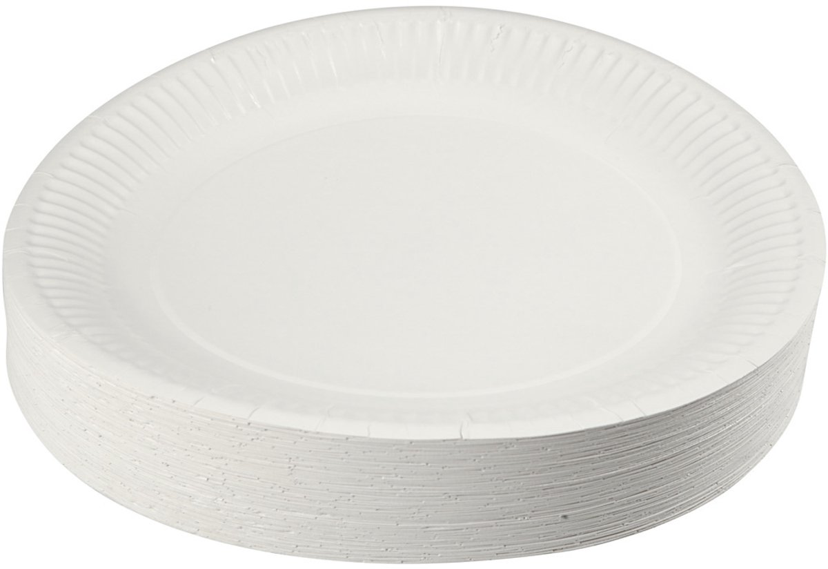 Creotime Papieren bord, d: 23 cm, 100 stuks