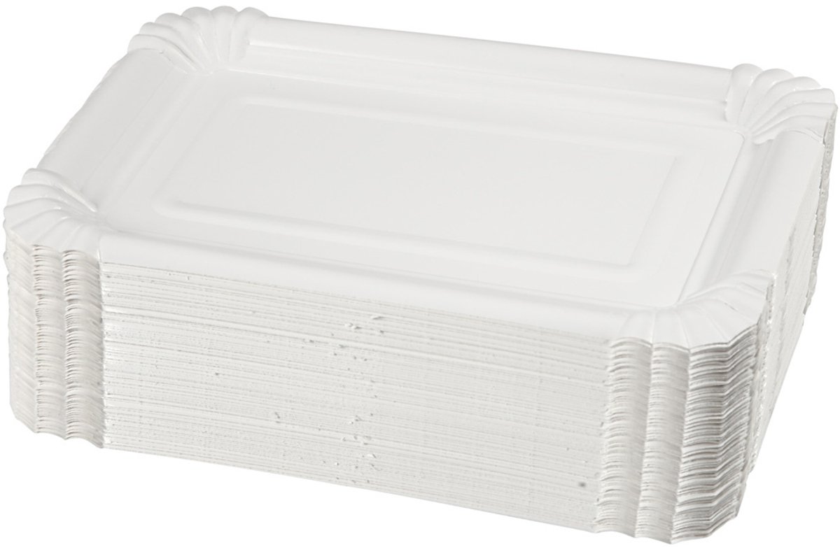 Platte langwerpige borden, afm 20x13 cm, 250 stuks