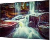 Wandpaneel Mistery Waterval  | 150 x 100  CM | Zilver frame | Wand-beugels (27 mm)