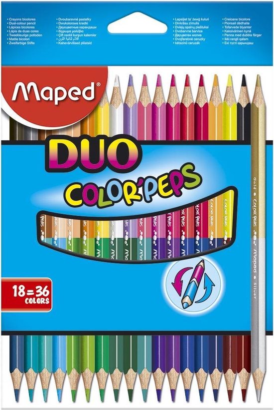 10 feutres double pointe MAPED Duo Colors 20 couleurs : Chez