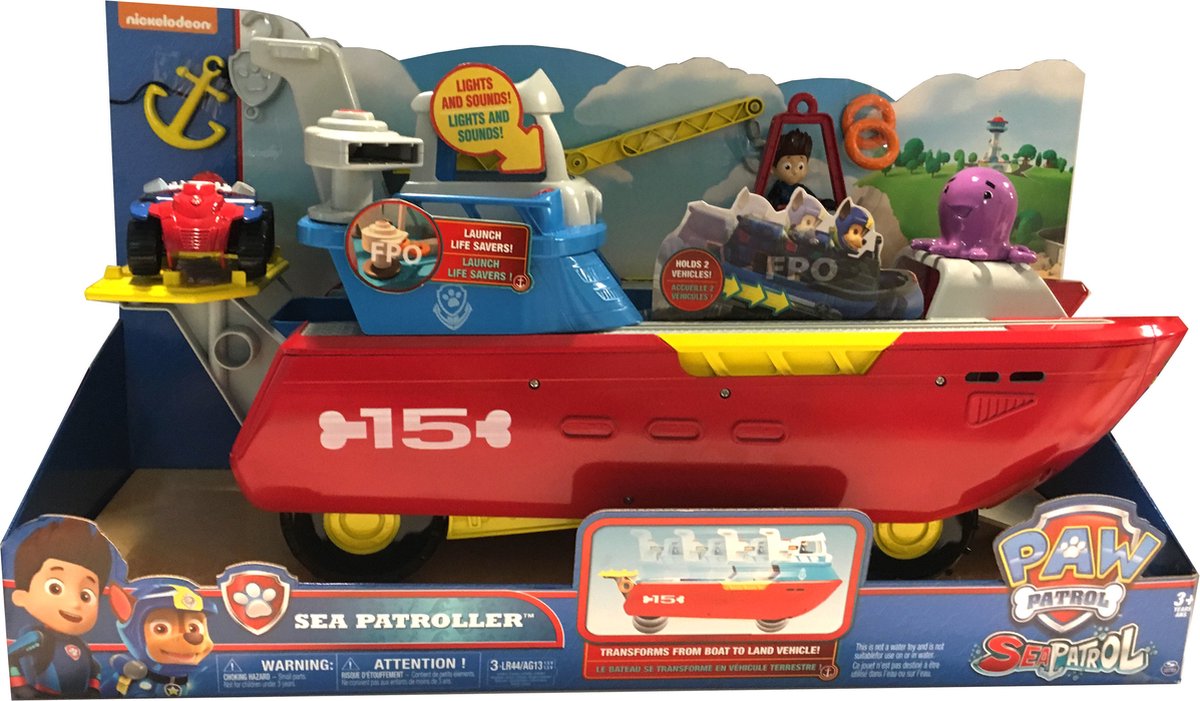 Paw Patrol – Air Patroller – Véhicule De Secours En Mer De La Pat Version Anglaise