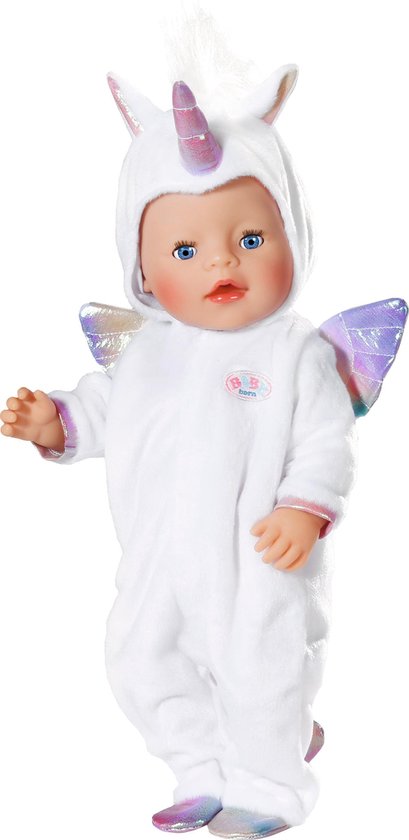 Afbeelding van BABY born Eenhoorn Onesie Wit - Poppenkleding 43cm speelgoed