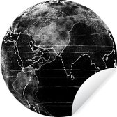 Terre abstraite faite de lignes en noir et blanc Sticker mural cercle mural ⌀ 30 cm / cercle papier peint / cercle mural / cercle vivant - auto-adhésif et découpe ronde