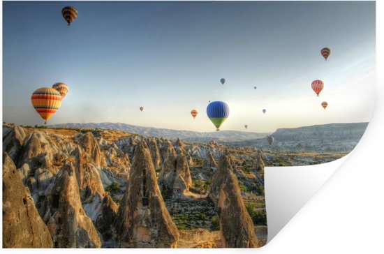 Muurstickers - Sticker Folie - Luchtballon - Cappadocië - Turkije - 90x60 cm - Plakfolie - Muurstickers Kinderkamer - Zelfklevend Behang - Zelfklevend behangpapier - Stickerfolie