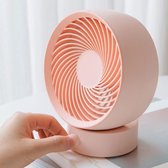 USB oplaadbare verstelbare wind mini luchtcirculatie ronde mute kantoorventilator (roze)