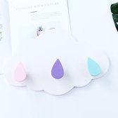 Houten Cloud Regendruppel Ballonhaak Plank (Regendruppels Roze + Paars + Mintgroen)