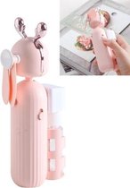 Handheld sproeidesinfectieventilator USB-oplader Mini-buitenventilator, stijl: hertenoren (roze)