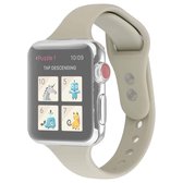 Voor Apple Watch Series 6 & SE & 5 & 4 40 mm / 3 & 2 & 1 38 mm dunne siliconen dubbele gesp vervangende polsband (retro wit)