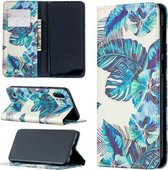 Voor Samsung Galaxy M10 / A10 Gekleurde tekening patroon onzichtbare magnetische horizontale flip PU lederen tas met houder & kaartsleuven & portemonnee (blauw blad)