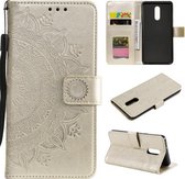 Voor LG Stylo 5 Totem Bloem Reliëf Horizontale Flip TPU + PU Leren Case met Houder & Kaartsleuven & Portemonnee (Goud)