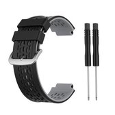 Voor Garmin Approach S2 / S4 Tweekleurige siliconen vervangende horlogeband (zwartgrijs)