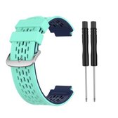 Voor Garmin Approach S2 / S4 Tweekleurige siliconen vervangende horlogeband (mintgroen blauw)