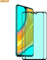 Voor Xiaomi Redmi 9 / 9A / 9C 2 STUKS ENKAY Hat-Prince 0.26mm 9 H 6D Gebogen Full Screen Oogbescherming Groene Film Gehard Glas Protector
