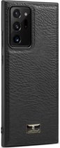 Voor Samsung Galaxy Note20 Ultra Fierre Shann Leather Texture Phone Cover Case (Koeienhuid Zwart)