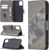 Voor LG K42 Bijpassende kleur Krokodiltextuur Horizontale flip PU lederen tas met portemonnee & houder & kaartsleuven (grijs)