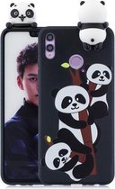 Voor Huawei Honor 8X schokbestendige cartoon TPU beschermhoes (drie panda's)