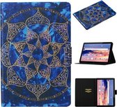 Voor Huawei MediaPad T3 10 Gekleurde Tekening Patroon Horizontale Flip Leren Case met Houder & Kaartsleuf & Slaap / Wekfunctie (Blauwe Mandala)