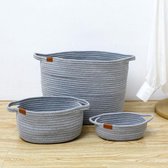 Handgeweven Wasmand of Opberger voor binnenhuis - 20X7cm - Gray