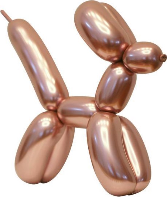 100 chroom modelleer ballonnen roségoud.
