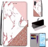 Voor Huawei P30 Pro Gekleurde Tekening Cross Textuur Horizontale Flip PU Lederen Case met Houder & Kaartsleuven & Portemonnee & Lanyard (Poeder Steen Textuur)