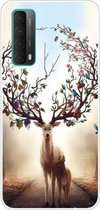 Voor Huawei P Smart 2021 schokbestendig geverfd transparant TPU beschermhoes (droomhert)