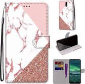 Voor Nokia 2.3 Gekleurde Tekening Cross Textuur Horizontale Flip PU Lederen Case met Houder & Kaartsleuven & Portemonnee & Lanyard (Poeder Steen Textuur)