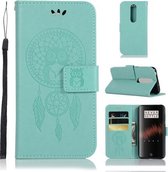 Windgong Uil Reliëfpatroon Horizontaal Leren Flip Hoesje met Houder & Kaartsleuven & Portemonnee Voor OnePlus 7 (Groen)