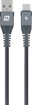 MOMAX DA12D 5A USB naar USB-C / Type-C opladen + gegevensoverdracht Nylon gevlochten gegevenskabel, kabellengte: 0,3 m (donkergrijs)