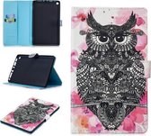 Voor Amazon Kindle Fire HD 8 Stiksels Horizontale Flip Leren Case met Houder & Kaartsleuven & Slaap / Wekfunctie (Uil)