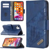 Voor iPhone 11 bijpassende kleur Krokodiltextuur Horizontale flip PU lederen tas met portemonnee & houder & kaartsleuven (blauw)
