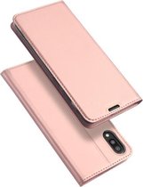 DUX DUCIS Skin Pro Series horizontale flip PU + TPU lederen hoes voor Galaxy M10, met houder en kaartsleuven (roségoud)