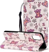 Voor Samsung Galaxy A02s Olie Reliëf Gekleurde Tekening Patroon Horizontale Flip PU Lederen Case met Houder & Kaartsleuven & Portemonnee (Kleine Beer)