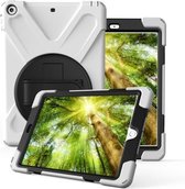Voor Huawei MediaPad M5 10.8 360 graden rotatie pc + siliconen beschermhoes met houder en handriem (wit)