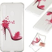 Coloured Drawing Transparent Clear TPU Case voor Galaxy A60 (schoenen met hoge hakken)