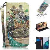 Voor Samsung Galaxy S21 5G 3D Gekleurde Tekening Horizontale Flip Leren Case met Houder & Kaartsleuven & Portemonnee & Lanyard (Zoo)