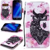 Voor Samsung Galaxy A5 (2017) Gekleurde tekening Patroon Horizontaal Flip TPU + PU lederen tas met houder & kaartsleuven & portemonnee & lanyard (uil)