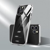 Voor iPhone 12 Pro Max Color Button Clear Volledige dekking Schokbestendig TPU-hoesje (transparant + zwart)