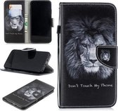 Voor iPhone XS Max Gekleurd tekeningpatroon Horizontaal Flip TPU + PU lederen tas met houder & kaartsleuven & portemonnee & lanyard (leeuw)