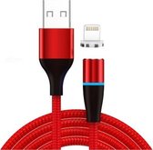 3A USB naar 8-pins snelladen + 480 Mbps datatransmissie Mobiele telefoon Magnetische zuigkracht Snel opladen Datakabel, kabellengte: 2 m (rood)