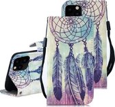Voor iPhone 12/12 Pro 3D Geschilderd Patroon Horizontale Flip Leren Case met Houder & Portemonnee & Kaartsleuf & Lanyard (Veer Windgong)