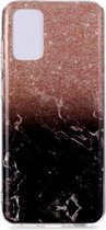 Voor Galaxy S20 Ultra Marble Pattern Soft TPU beschermhoes (zwart goud)
