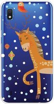 Voor Galaxy A10 Trendy Cute Christmas Patterned Clear TPU beschermhoes (Big Deer)