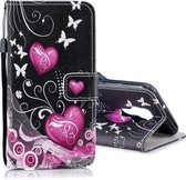 Voor Huawei Nova 5i Pro Horizontale Leren Flip Case met Houder & Kaartsleuven & Portemonnee (Little Peach Heart)