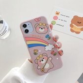 Cartoon Pattern TPU beschermhoes voor iPhone 11 Pro (Rainbow Bear)