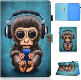 Voor iPad 10.2 inch Gekleurde Tekening Horizontale Flip Leren Case met Houder & Kaartsleuven & Slaap / Wekfunctie (Hoofdtelefoon Aap)