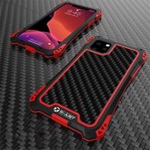 Voor iPhone 11 Pro R-JUST AMIRA schokbestendige stofdichte metalen beschermhoes (zwart rood)