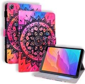 Huawei MatePad T8 Gekleurde tekening Horizontale lederen flip-hoes met houder & kaartsleuf & fotolijst (mandala)