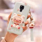Volledig pakket anti-vallende siliconen hoes voor Huawei Mate 20X （Lovely pig） (groen)