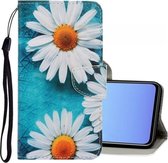 Voor Vivo V19 3D Gekleurde Tekening Horizontale Flip PU Lederen Case met Houder & Kaartsleuven & Portemonnee (Chrysanthemum)