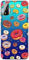 Voor Huawei P smart 2020 Gekleurd tekeningpatroon Zeer transparant TPU beschermhoes (donuts)